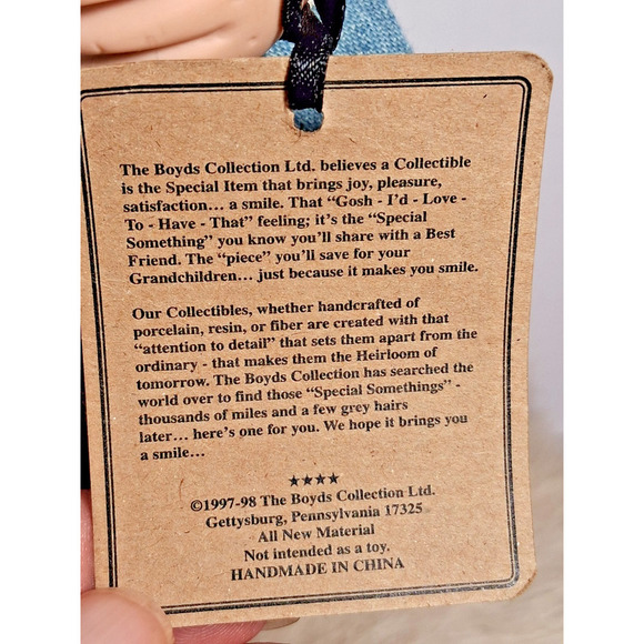 1985 A Boots Tyner Design Boyds Bears Laura First Day Of School 16ins Tall. - Picture 8 of 9